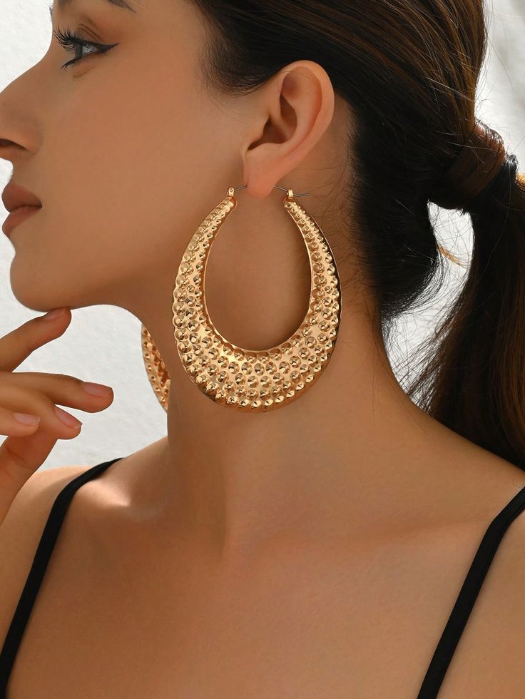 1 Pair Metallic Fashion Exaggerated Personality…